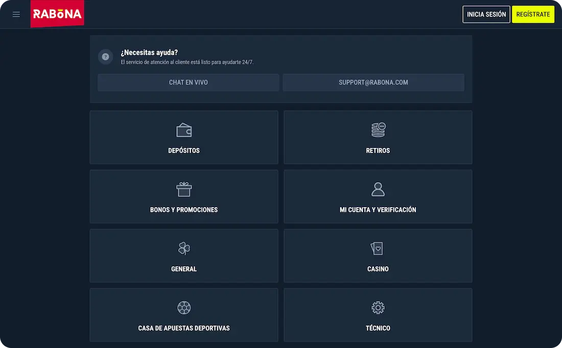 ayuda del casino rabona