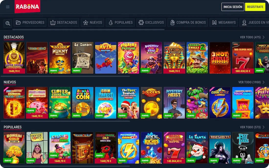 juegos del casino rabona