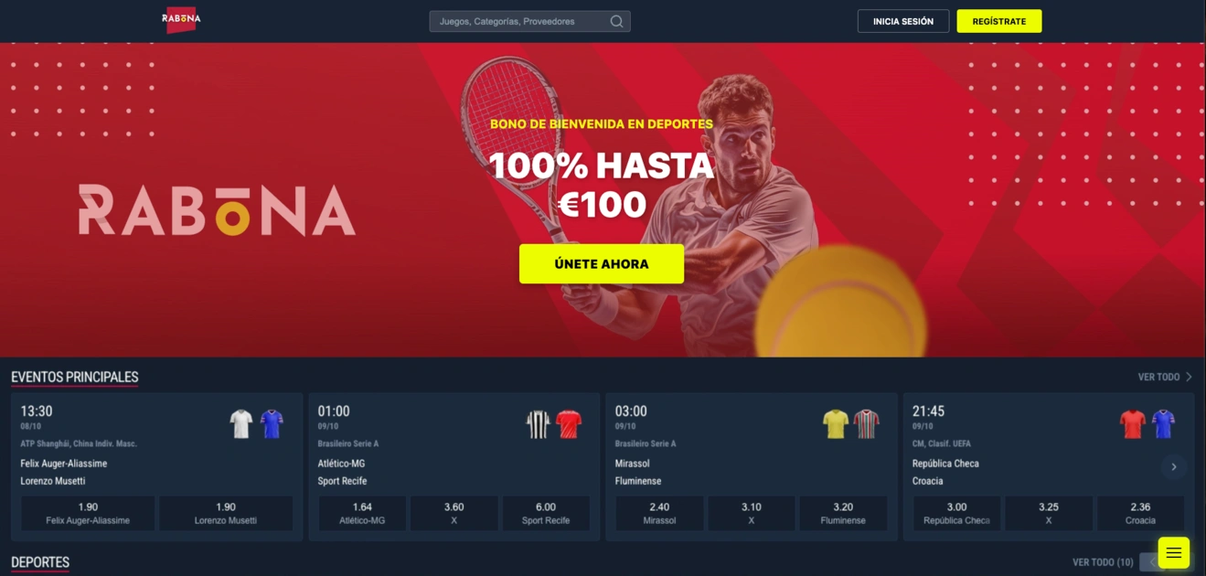 Rabona Casino ‒ Apuestas y Juegos Online en Vivo